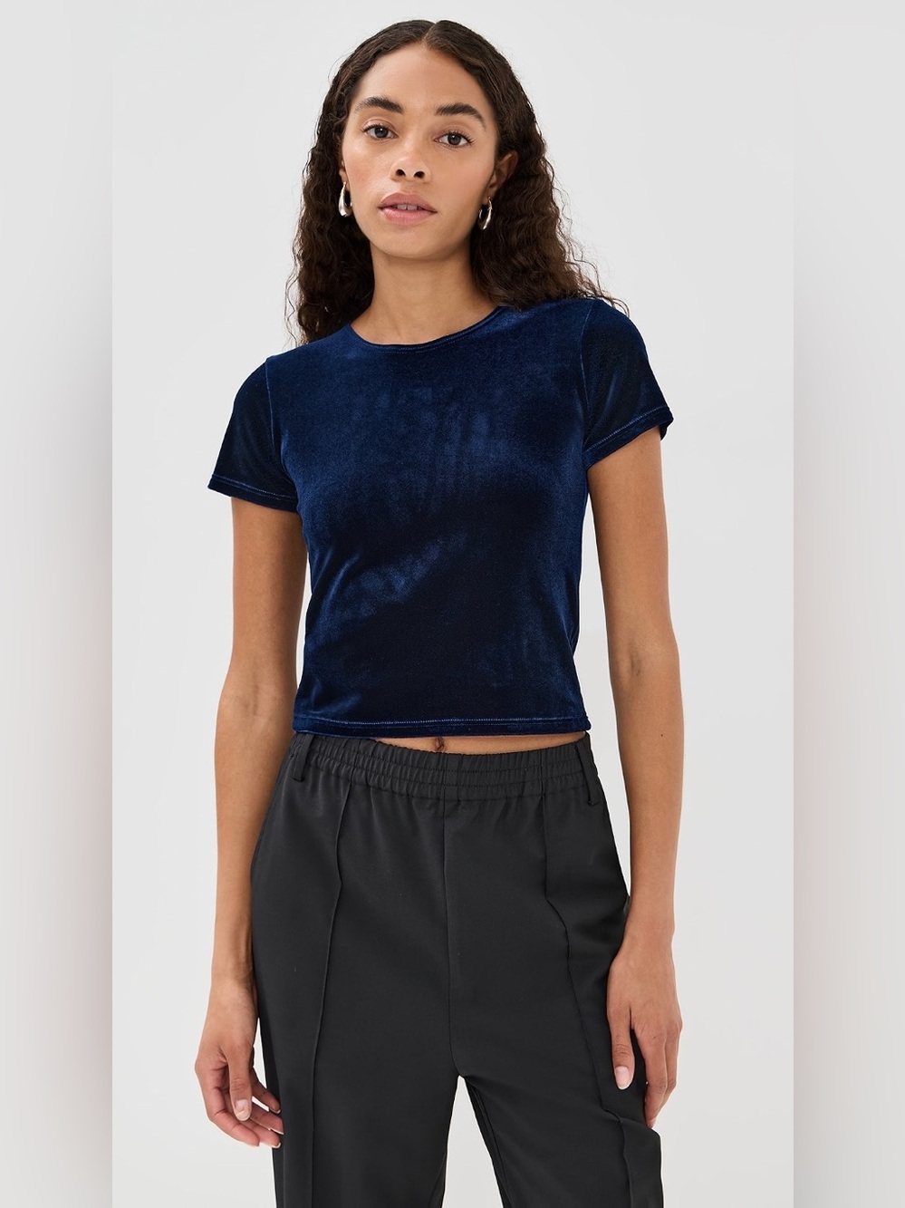 Eloise Velvet Crop Tee